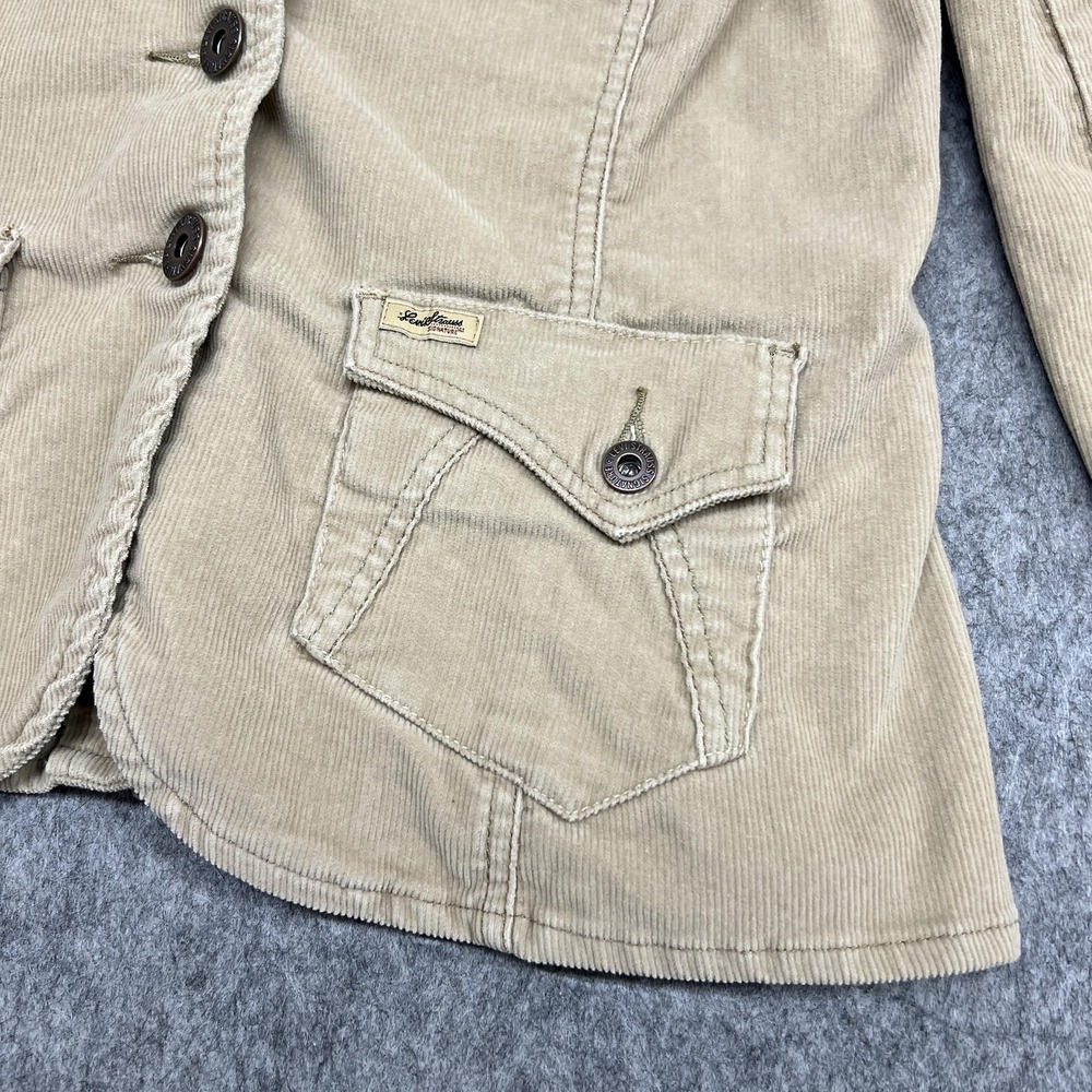 Levi Strauss Signature Jacket Womens L Beige Corduroy Blazer Button Flap Pockets - Picture 5 of 16